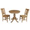 International Concepts Round 30 in Round Pedestal Dining Table with 2 Chairs, Pecan, 30 W, 30 L, 29.1 in H, Wood, Pecan K59-30RT-C10-2 - alternate 1